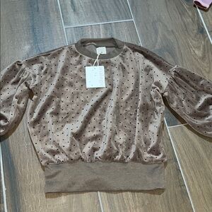 Analog Brown Polka Dot Kids Top